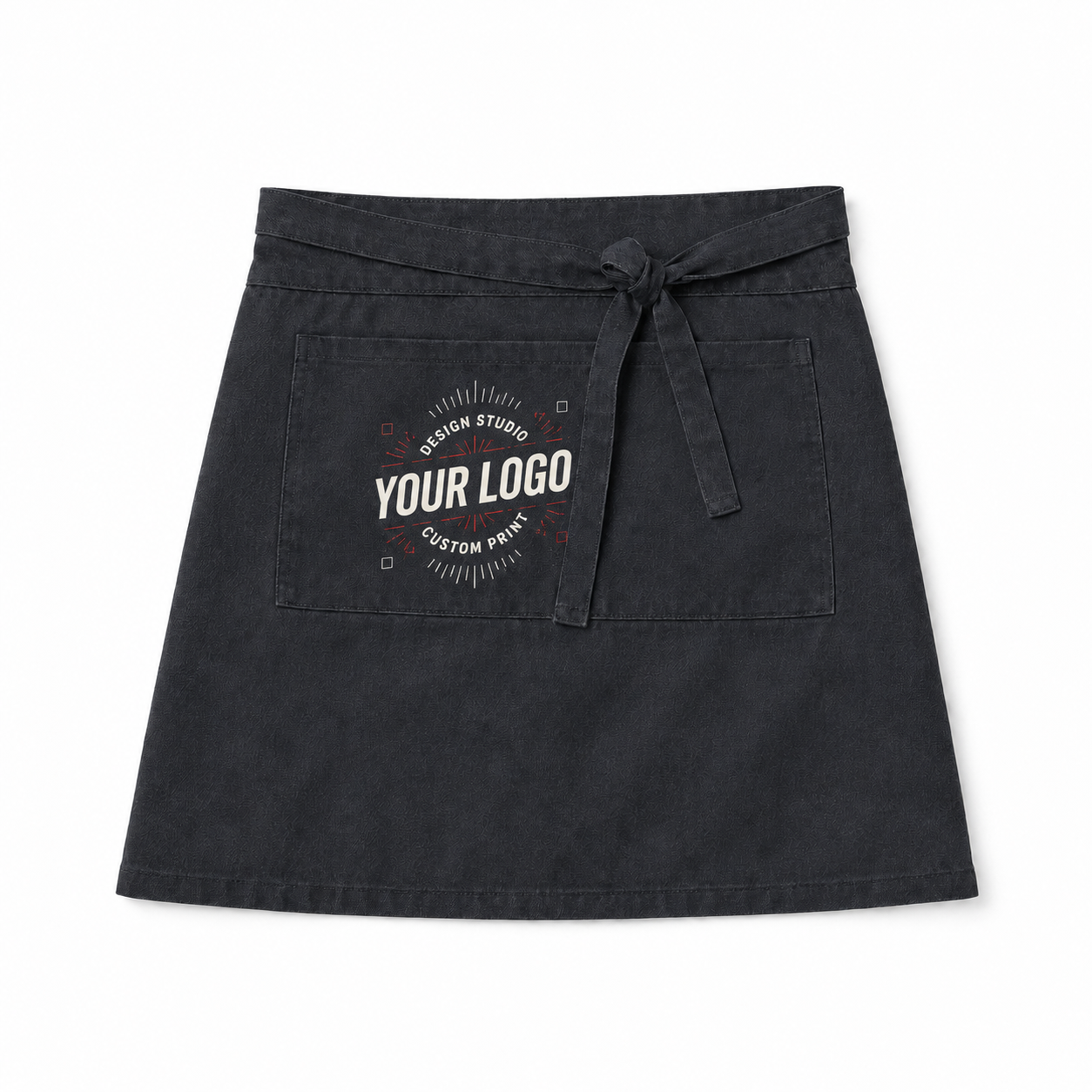 Logo Waist Apron – Cotton Twill Half Apron for Cafe, Restaurant & Barista Staff