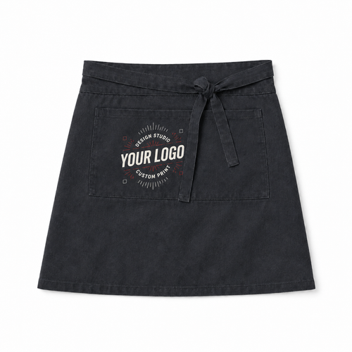 Logo Waist Apron – Cotton Twill Half Apron for Cafe, Restaurant & Barista Staff