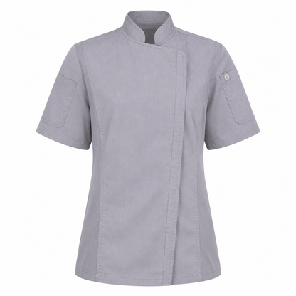 Women’s Short Sleeve Chef Jacket – Logo Service Uniform Jacket