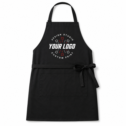 Personalized Bib Apron – Logo Kitchen Apron for Restaurant & Cafe Staff