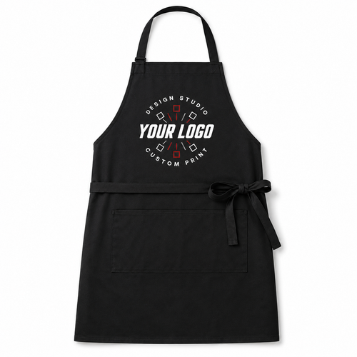 Personalized Bib Apron – Logo Kitchen Apron for Restaurant & Cafe Staff