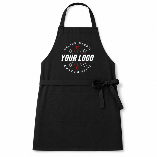 Personalized Bib Apron – Logo Kitchen Apron for Restaurant & Cafe Staff