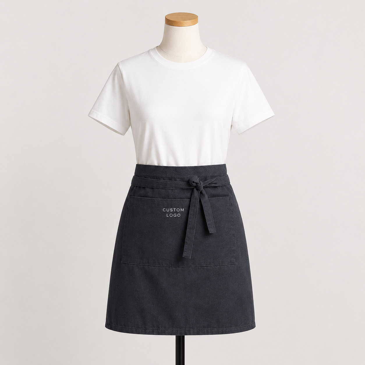 Logo Waist Apron – Cotton Twill Half Apron for Cafe, Restaurant & Barista Staff