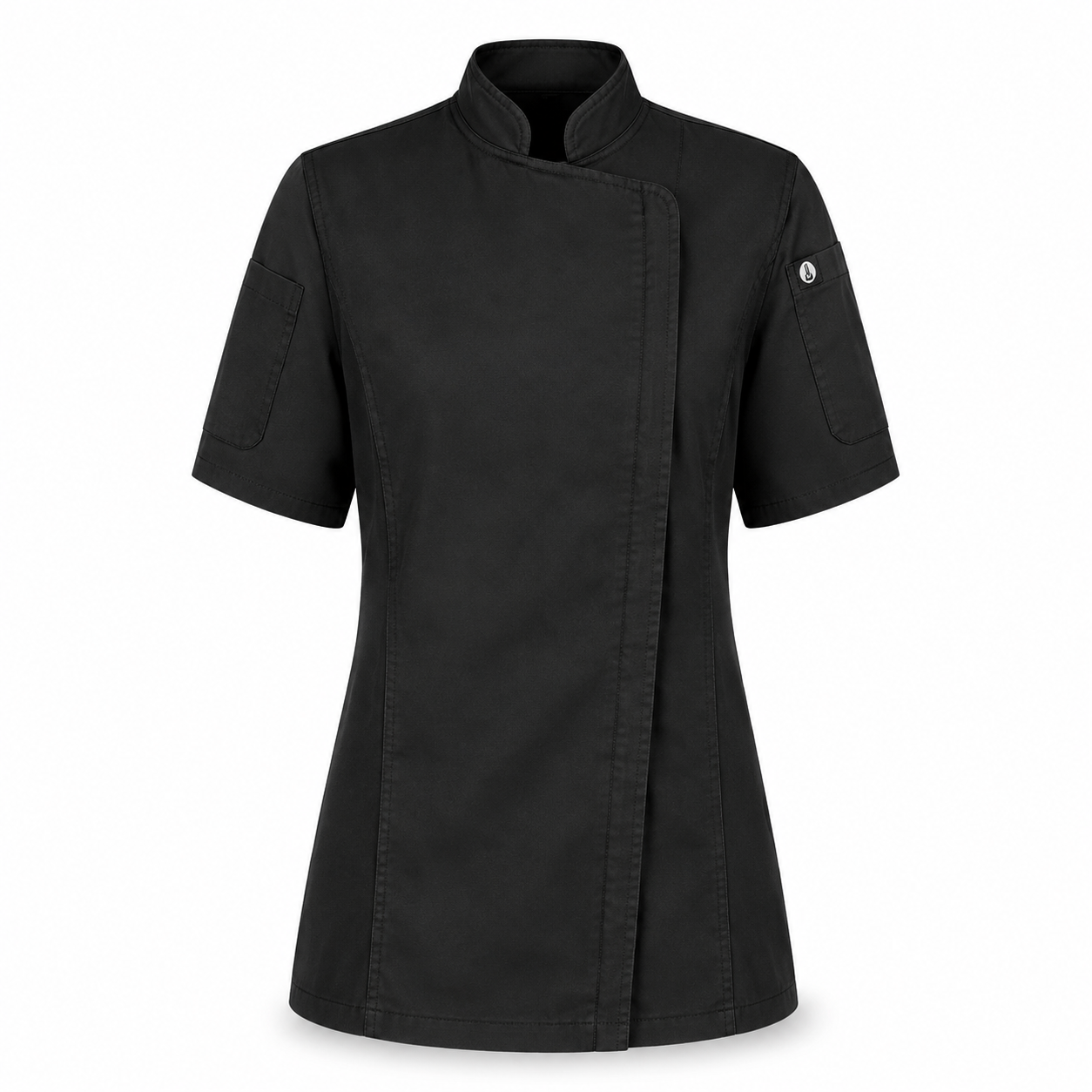 Women’s Short Sleeve Chef Jacket – Logo Service Uniform Jacket