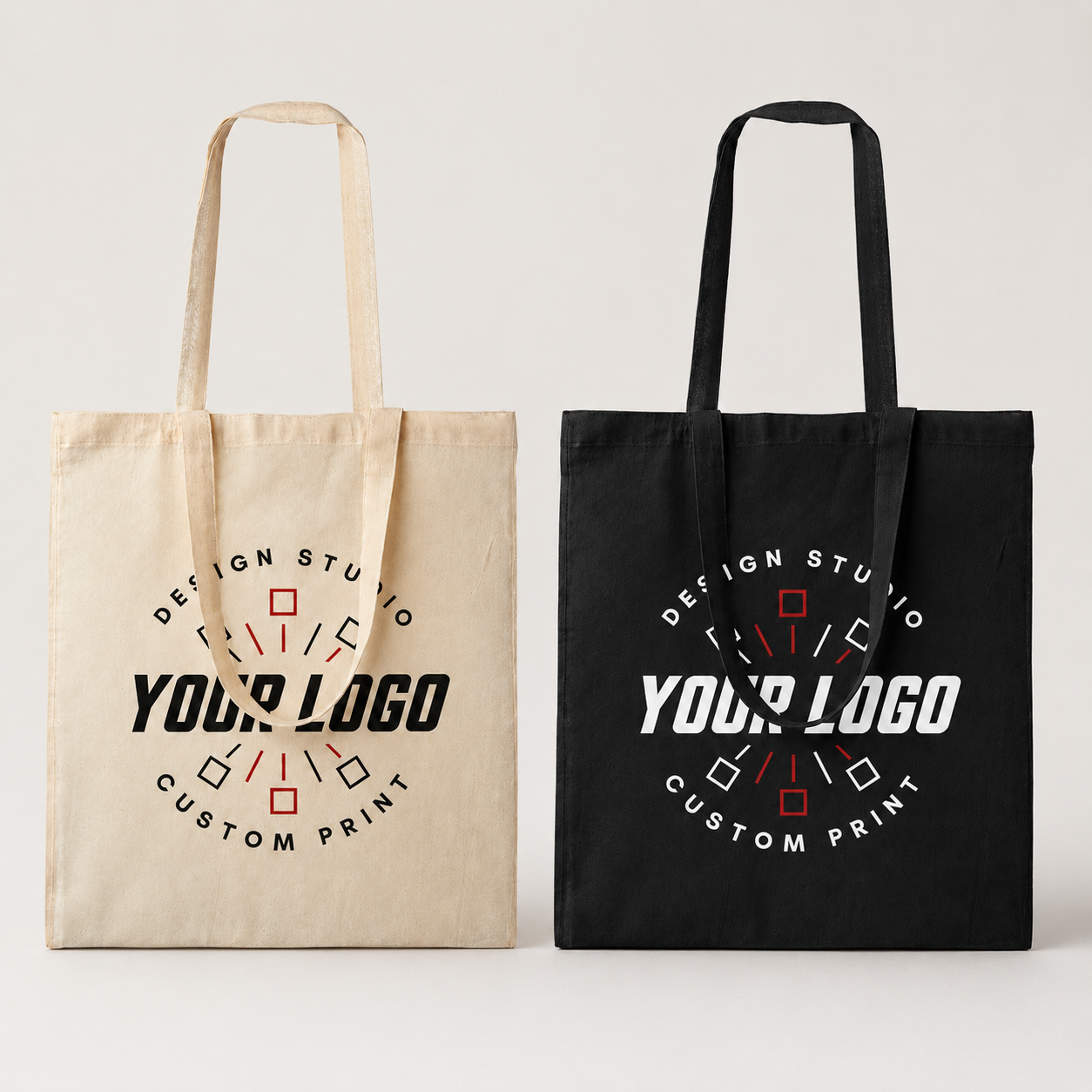 Natural Cotton Tote Bag with Logo – Eco-Friendly Reusable Shopping Bag