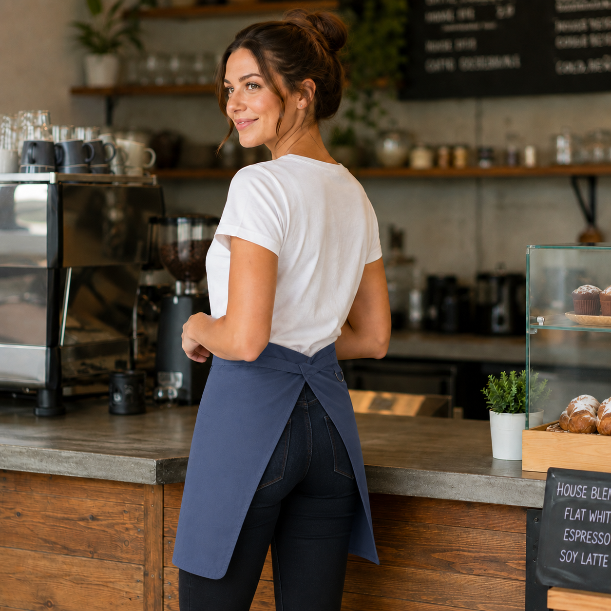 Brio Half Bistro Apron – Lightweight Logo Waist Apron for Restaurants
