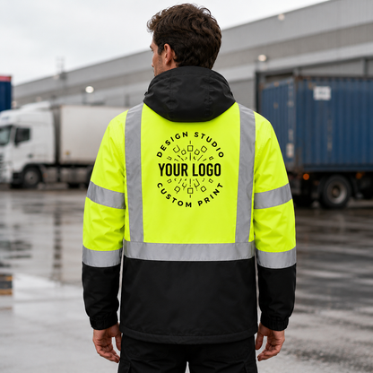 Custom ANSI Class 3 Safety Windbreaker with Logo – CornerStone CSJ25 Hi-Vis Work Jacket
