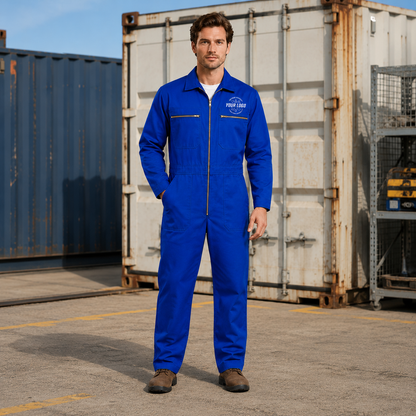 Cleaning Coverall Uniform with Logo – Royal Blue Janitorial Workwear