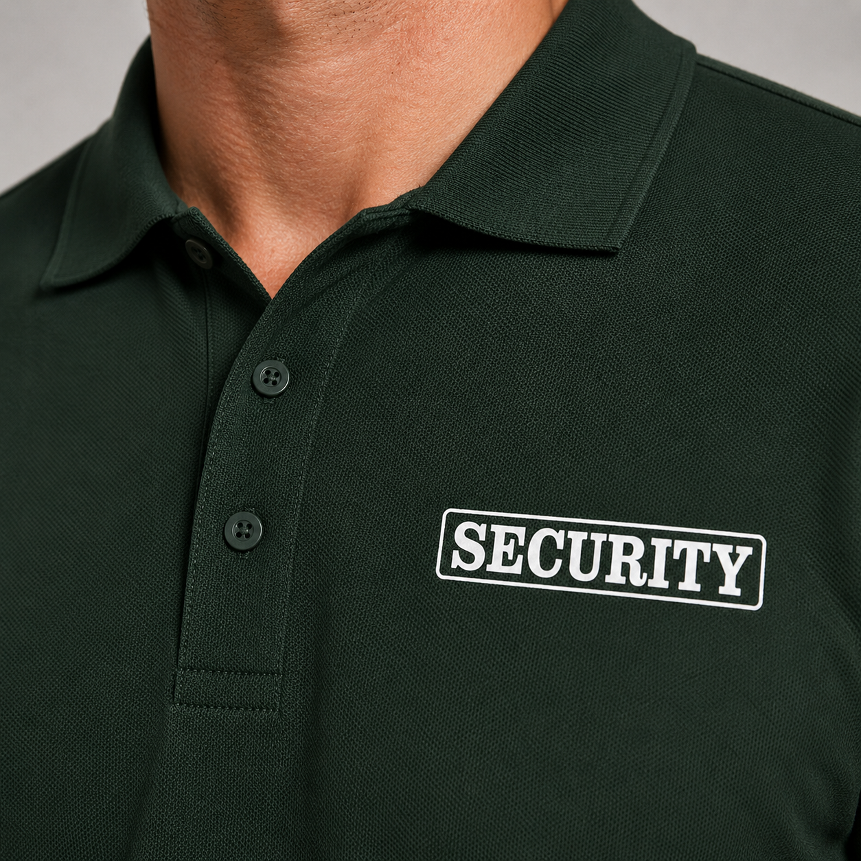 Security Polo Shirt with Front & Back Print – Professional Guard Uniform