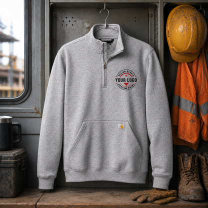 Custom Carhartt 1/4-Zip Sweatshirt with Logo – Midweight Mock Neck Workwear Pullover