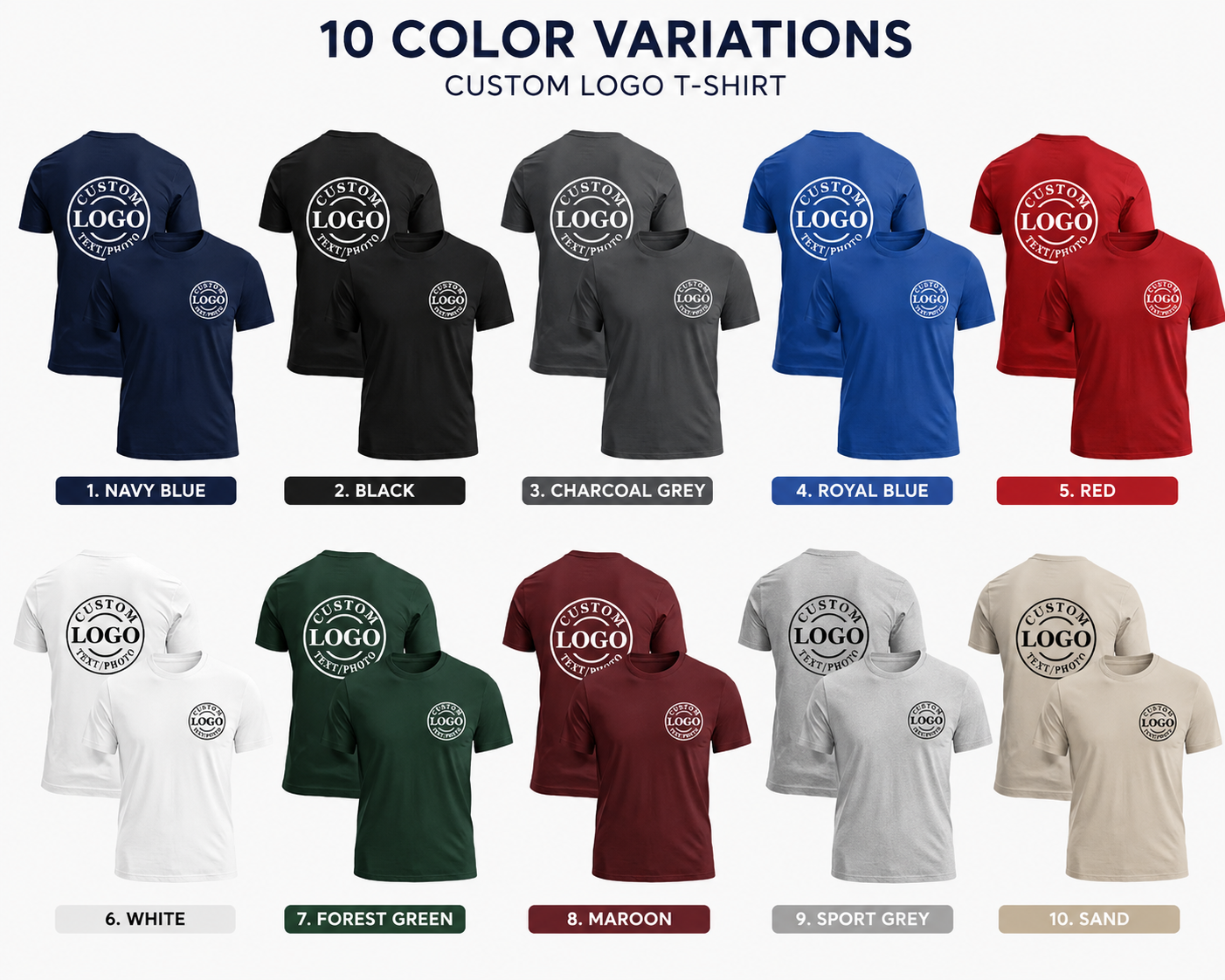 Custom Logo T-Shirt – Personalized Front & Back Print for Teams