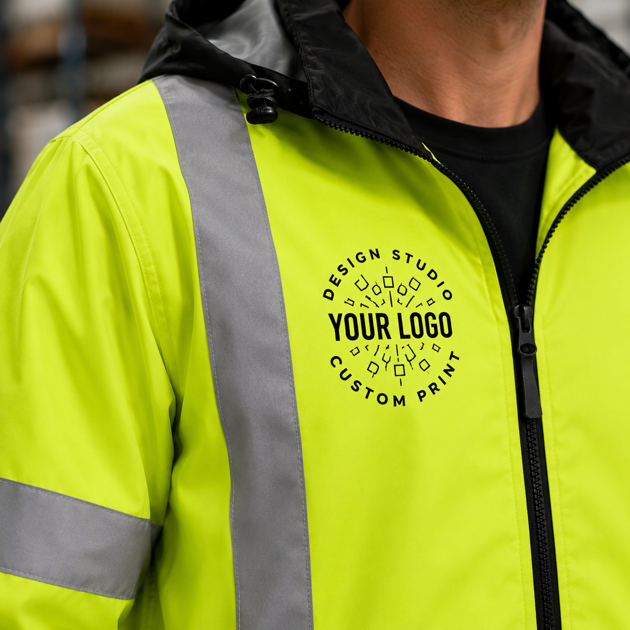 Custom ANSI Class 3 Safety Windbreaker with Logo – CornerStone CSJ25 Hi-Vis Work Jacket
