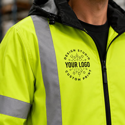 Custom ANSI Class 3 Safety Windbreaker with Logo – CornerStone CSJ25 Hi-Vis Work Jacket