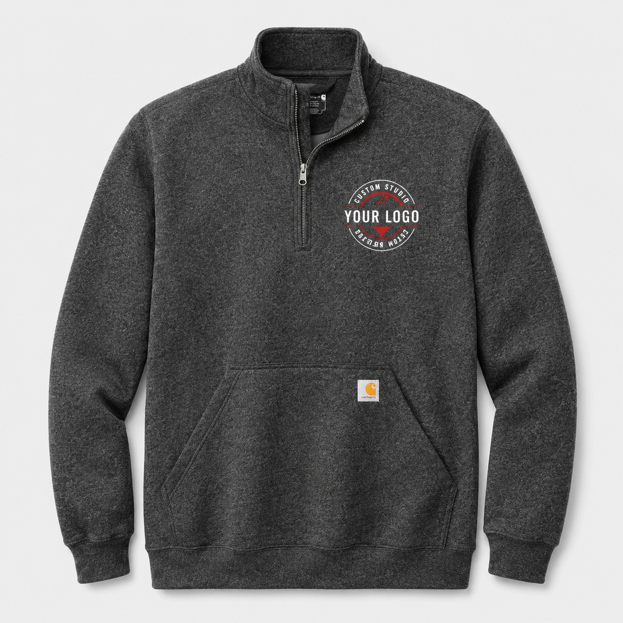 Custom Carhartt 1/4-Zip Sweatshirt with Logo – Midweight Mock Neck Workwear Pullover