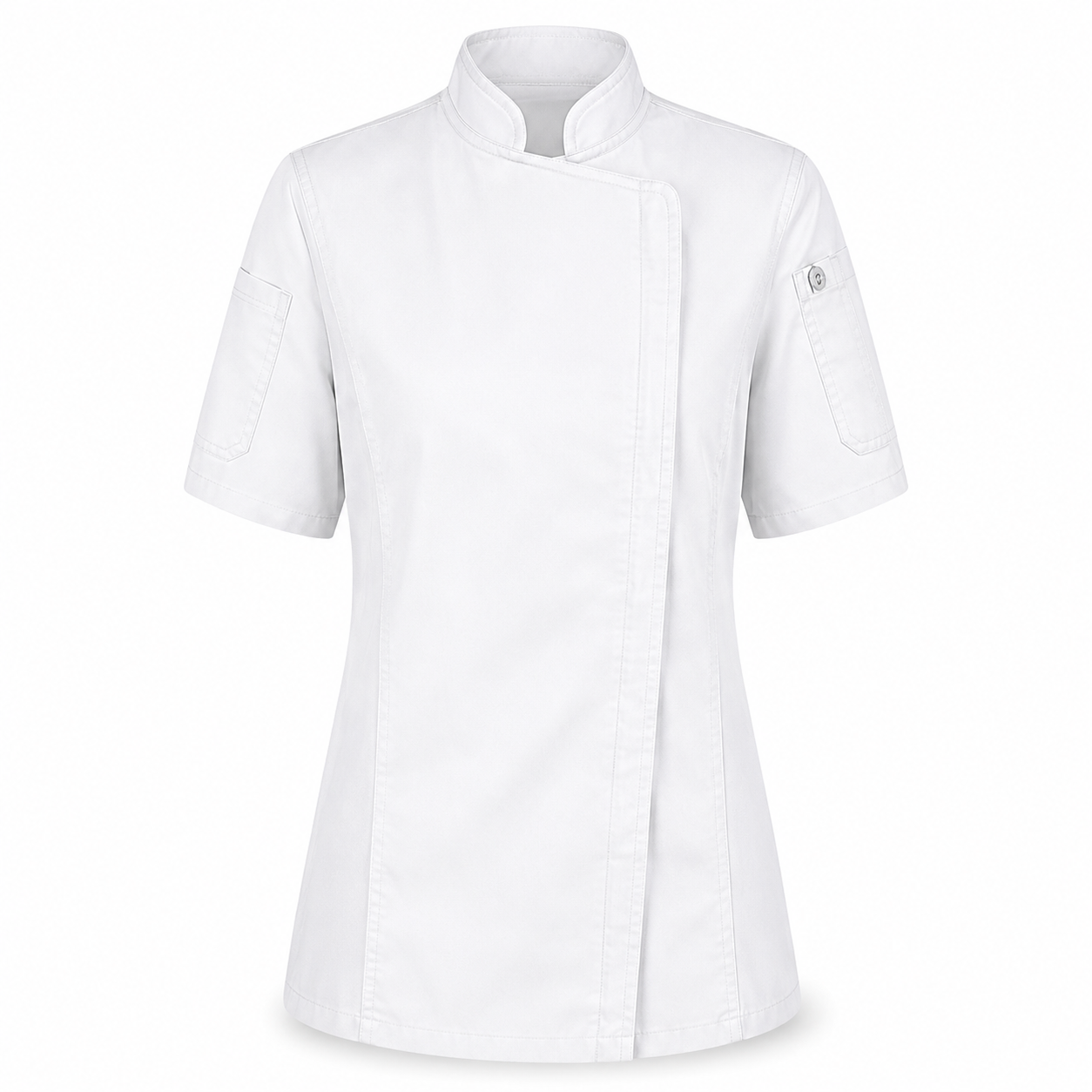Women’s Short Sleeve Chef Jacket – Logo Service Uniform Jacket