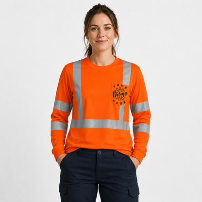 Custom ANSI Class 3 Safety Shirt with Logo – CornerStone CS203 Long Sleeve Hi-Vis Work Tee