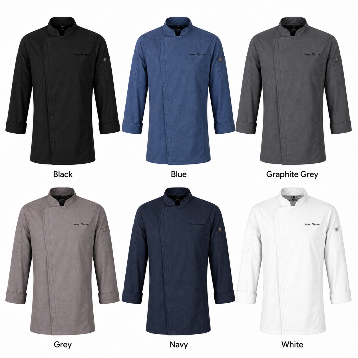 Long Sleeve Chef Jacket – Modern Kitchen Service Coat with Logo