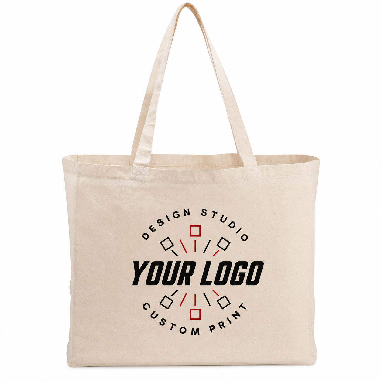 Logo Printed Cotton Tote Bag – Simple One-Side Custom Tote