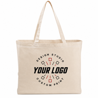 Logo Printed Cotton Tote Bag – Simple One-Side Custom Tote