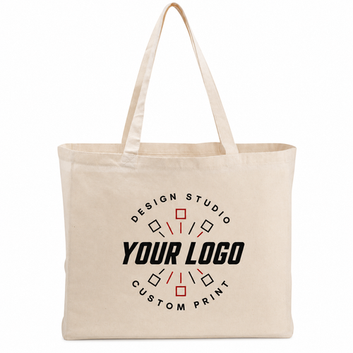 Logo Printed Cotton Tote Bag – Simple One-Side Custom Tote