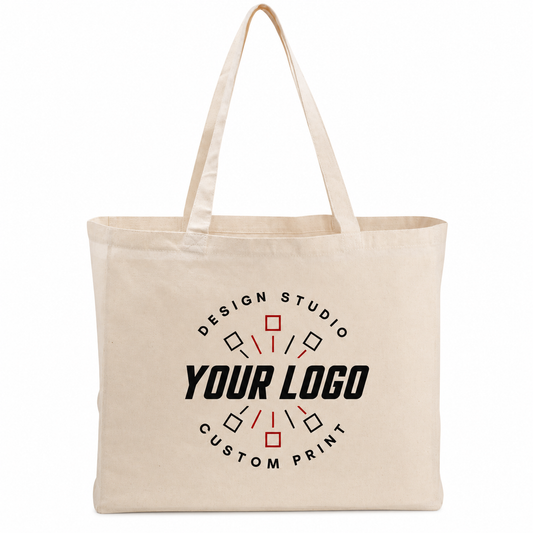 Logo Printed Cotton Tote Bag – Simple One-Side Custom Tote