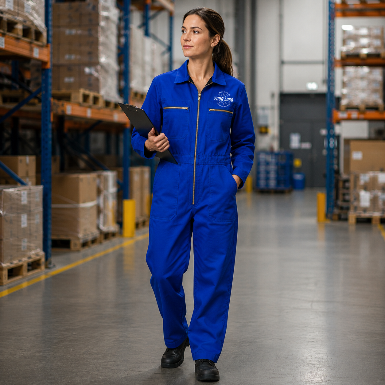 Cleaning Coverall Uniform with Logo – Royal Blue Janitorial Workwear