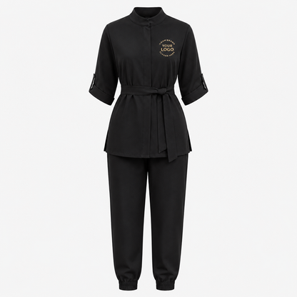 Women’s Spa Uniform Set – Logo Beauty Staff Tunic & Pants