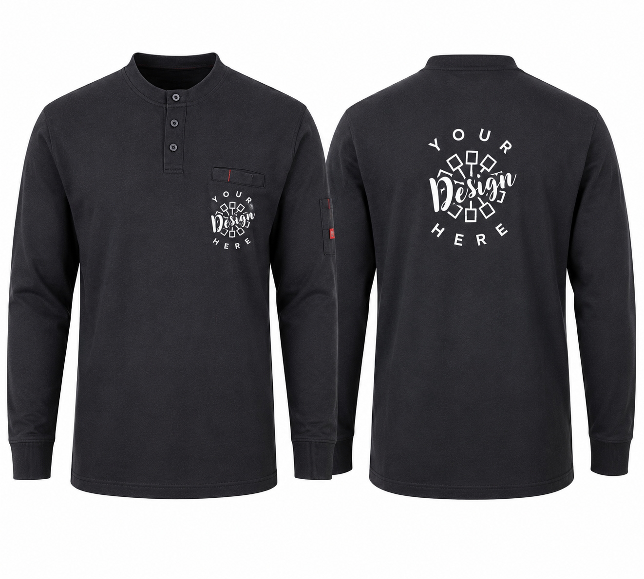 Custom FR Henley Shirt with Logo – Portwest FR32 Flame Resistant Work Shirt