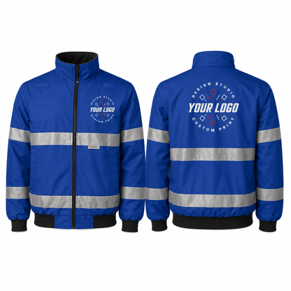 Custom Hi-Vis Jacket with Logo – Charles River 9732 Waterproof Safety Jacket