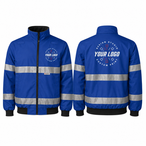 Custom Hi-Vis Jacket with Logo – Charles River 9732 Waterproof Safety Jacket