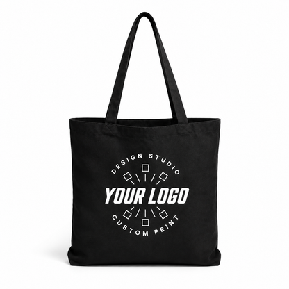 Logo Printed Cotton Tote Bag – Simple One-Side Custom Tote